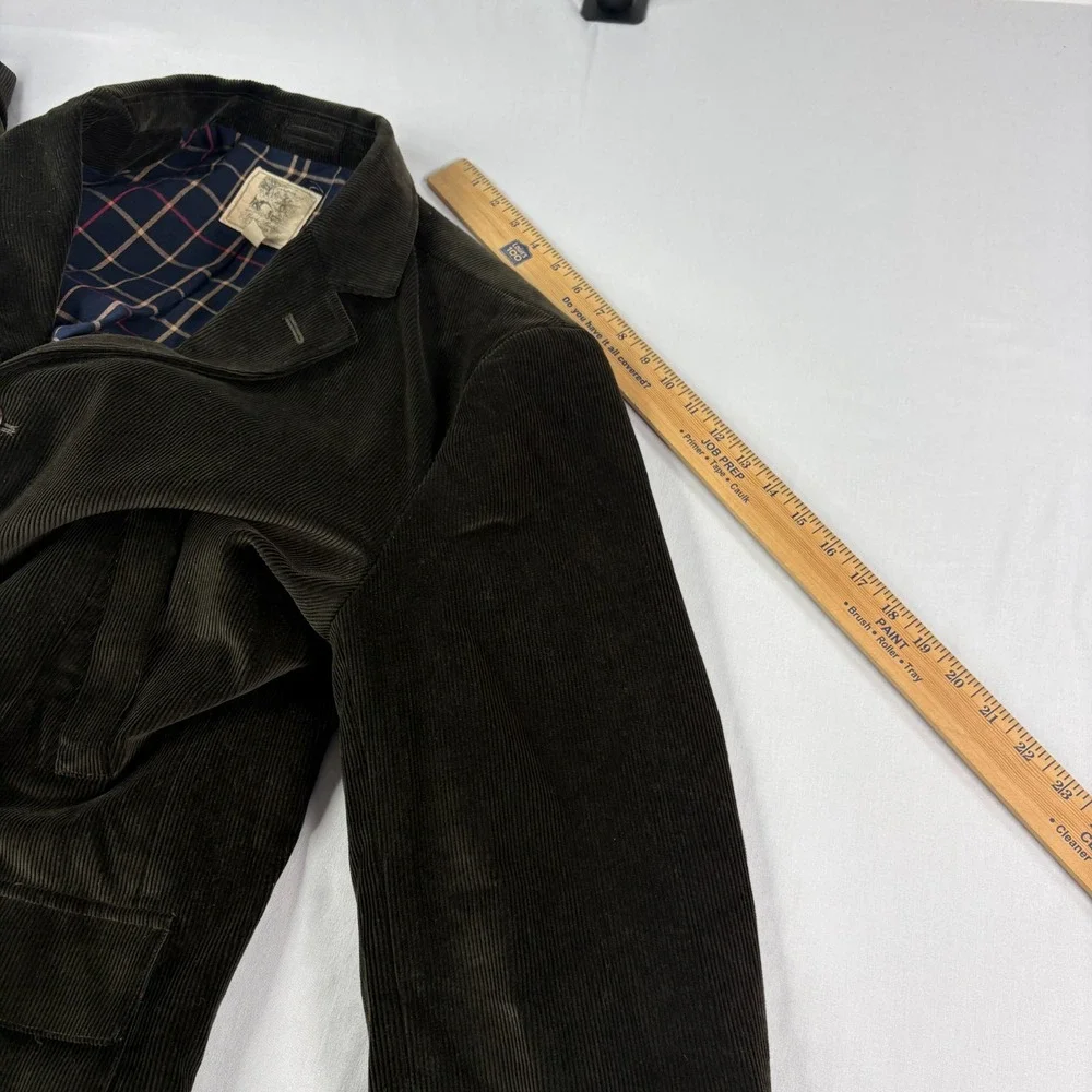 Brooks Brothers Corduroy Blazer Mens XL Green Jacket Plaid Lined Elbow Patch